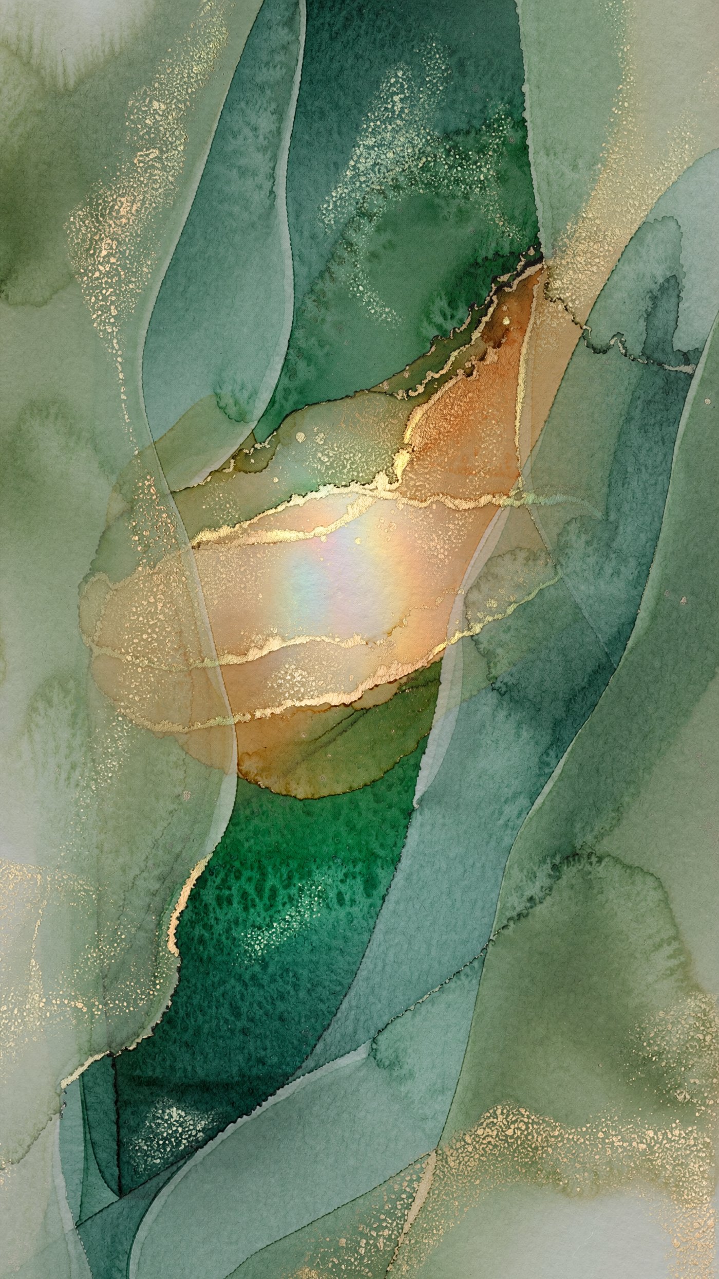Green watercolor plate